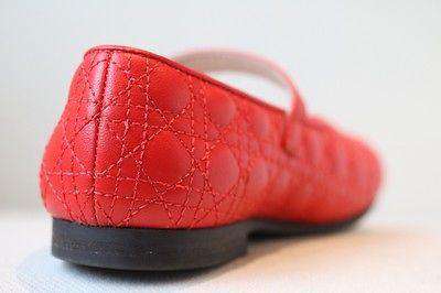 DIOR BABY GIRLS RED LEATHER CANNAGE SHOES EU 25 UK 8 - Image 9