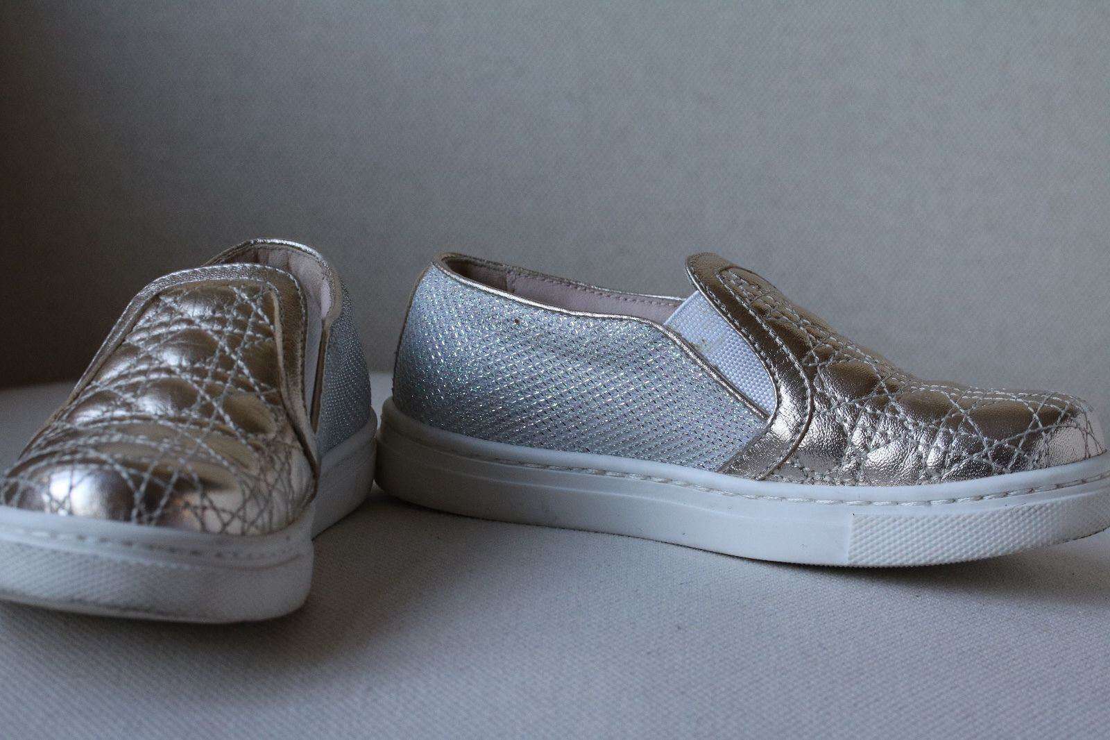 DIOR BABY KIDS GOLD METALLIC LEATHER CANNAGE SHOES EU 26 UK 8.5 - Image 3