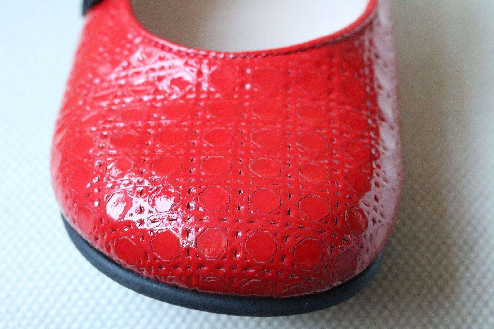 DIOR BABY KIDS RED BOW LEATHER CANNAGE SHOES EU 26 UK 8.5 - Image 4