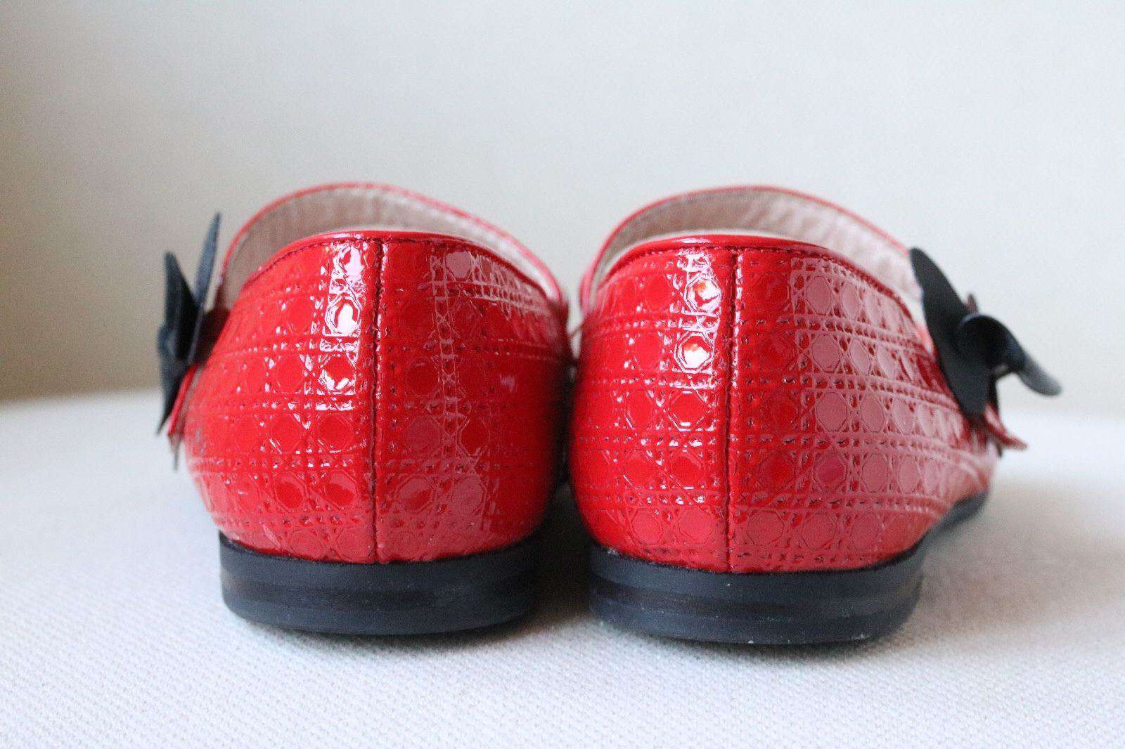 DIOR BABY KIDS RED BOW LEATHER CANNAGE SHOES EU 26 UK 8.5 - Image 8