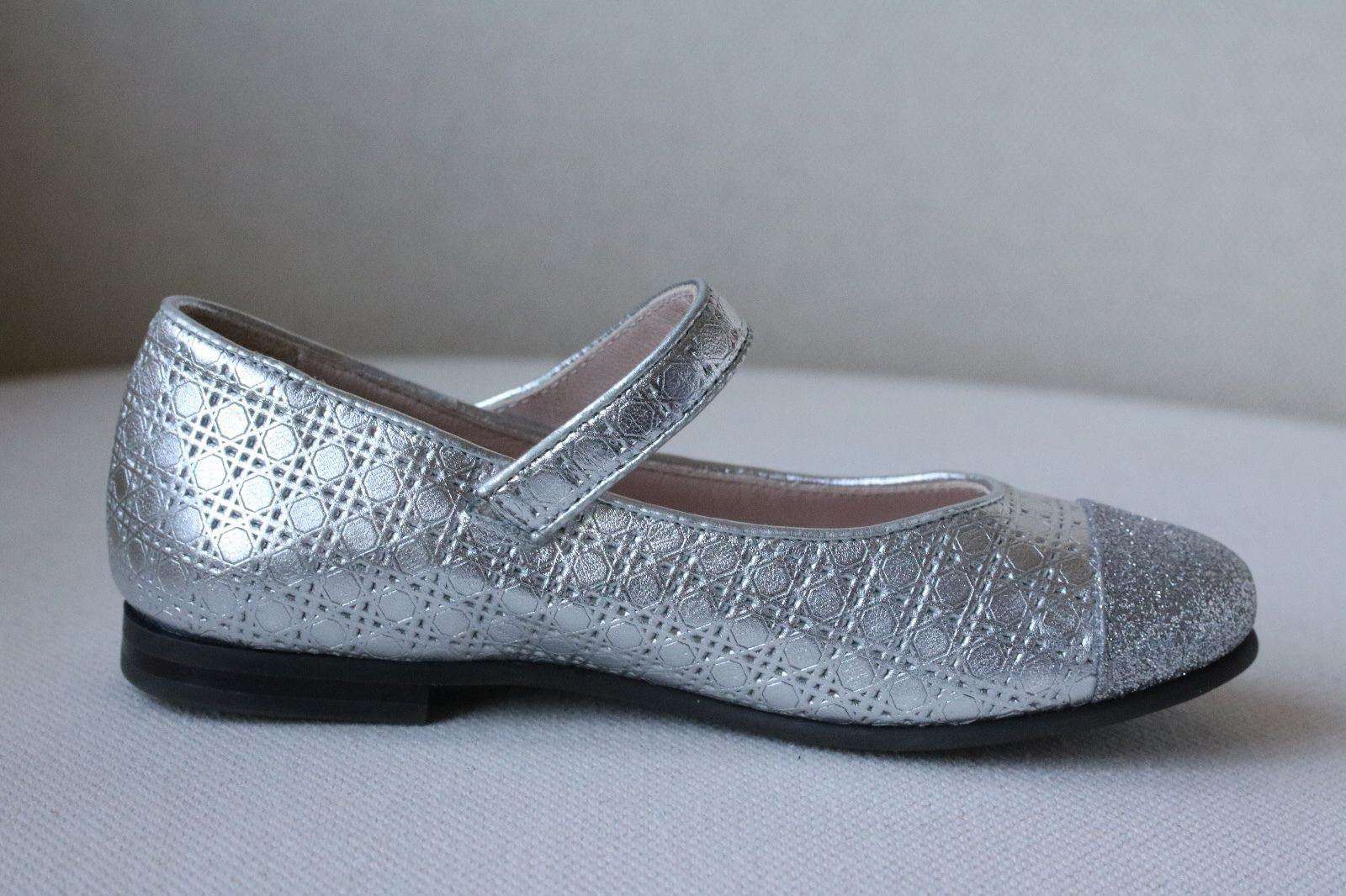 DIOR BABY KIDS SILVER STARDUST LEATHER CANNAGE SHOES EU 26 UK 8.5 - Image 8