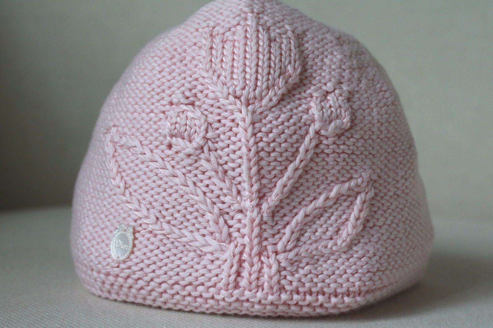 DIOR BABY PINK CASHMERE/COTTON BLEND HAT 3 MONTHS - Image 6