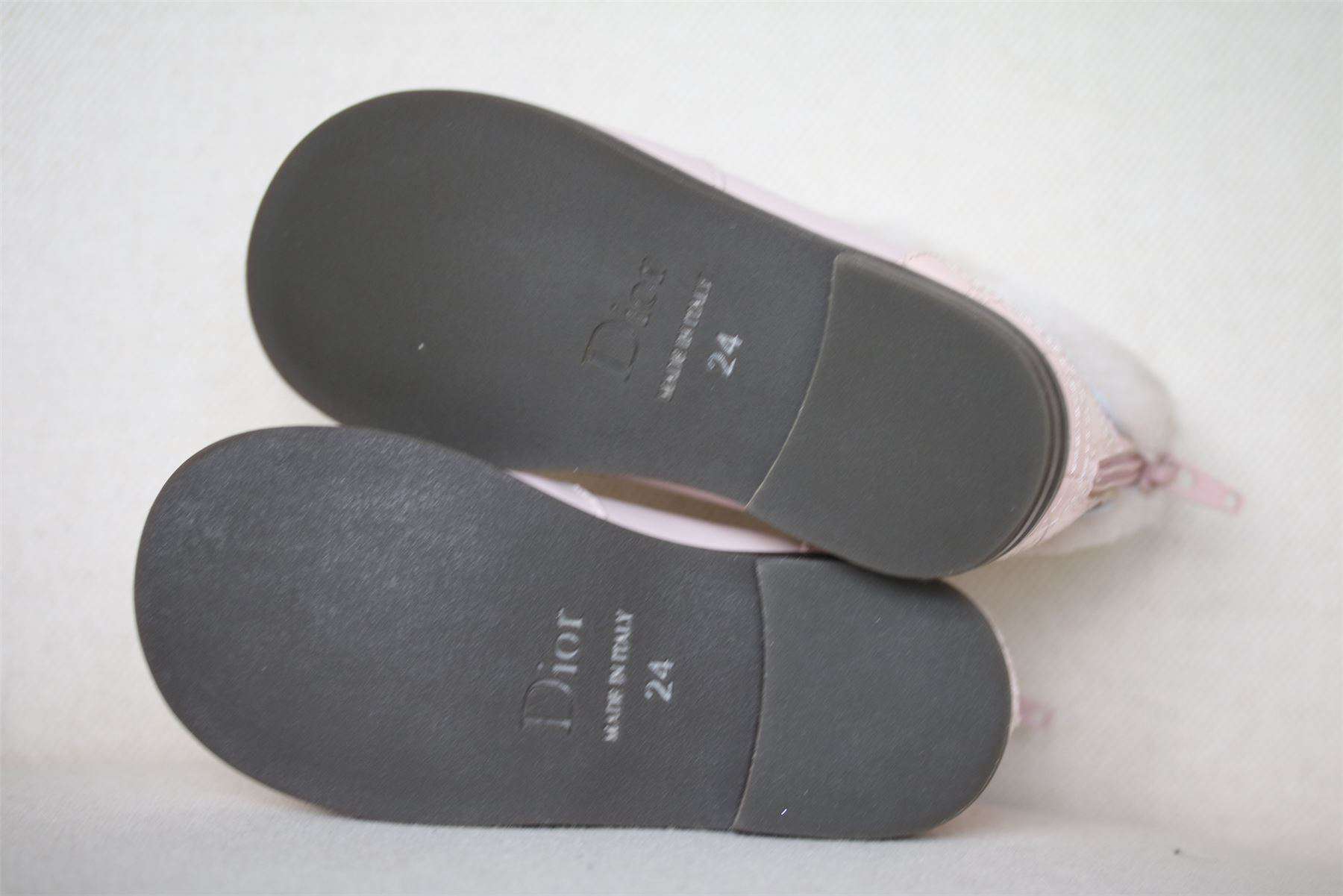 DIOR GIRLS PALE PINK ANKLE BOOTS EU 24 UK 7 - Image 4