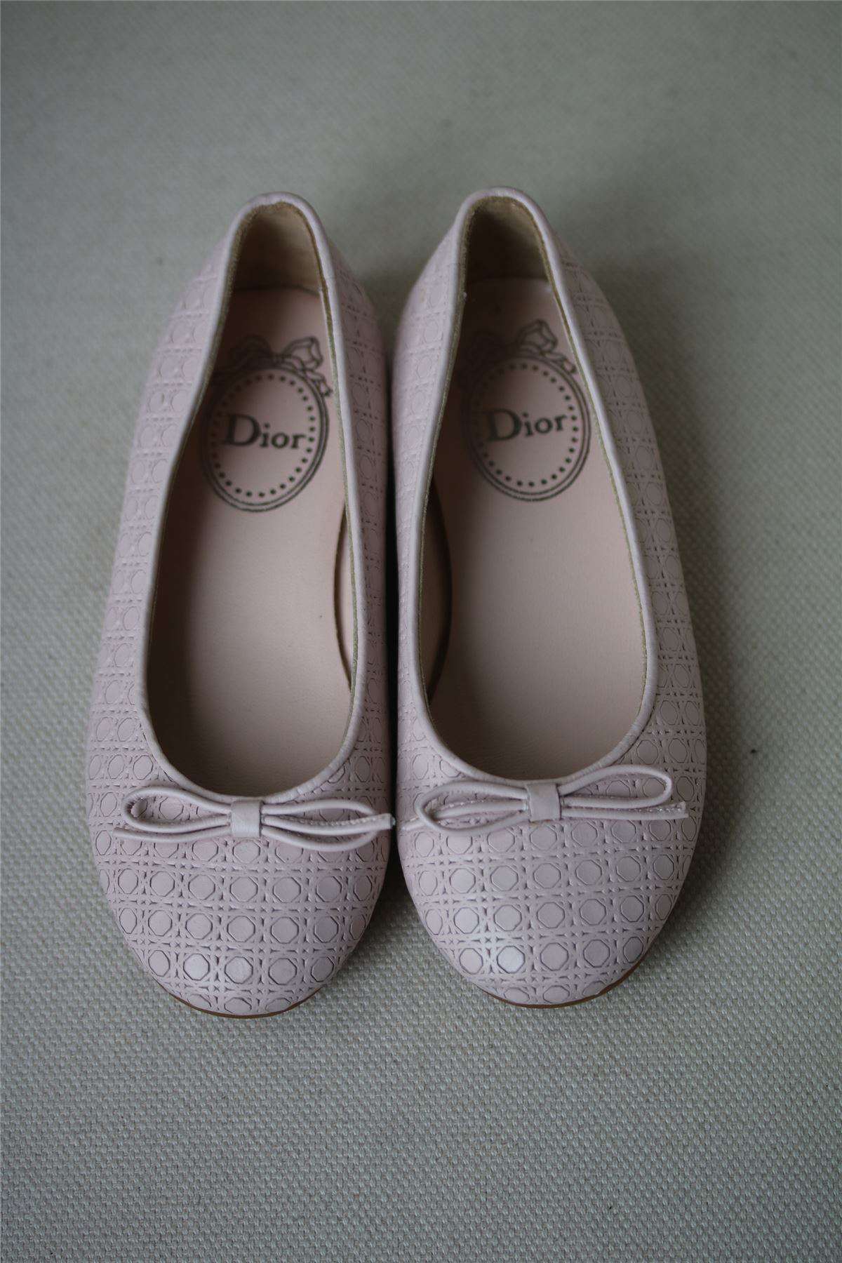 DIOR GIRLS PINK LEATHER CANNAGE SHOES EU 27 UK 9 - Image 2