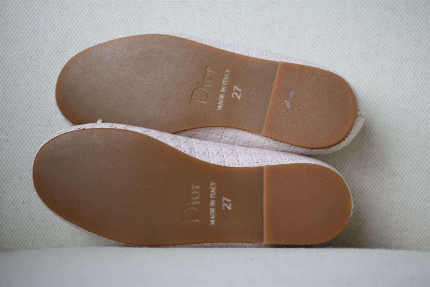 DIOR GIRLS PINK LEATHER CANNAGE SHOES EU 27 UK 9 - Image 4
