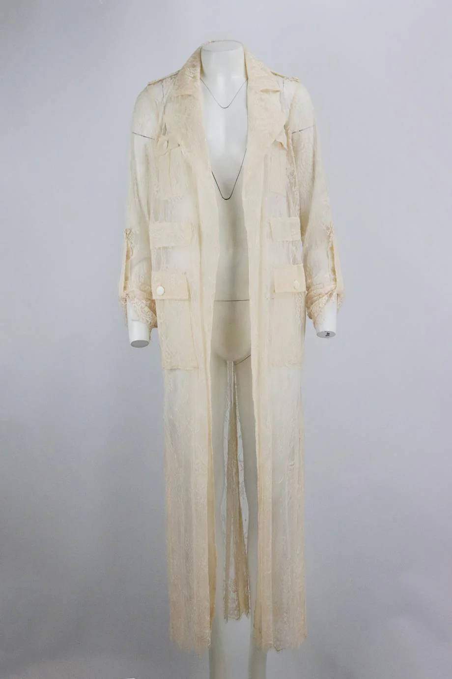 DIVINE HERITAGE LACE TRENCH COAT MEDIUM - Image 2
