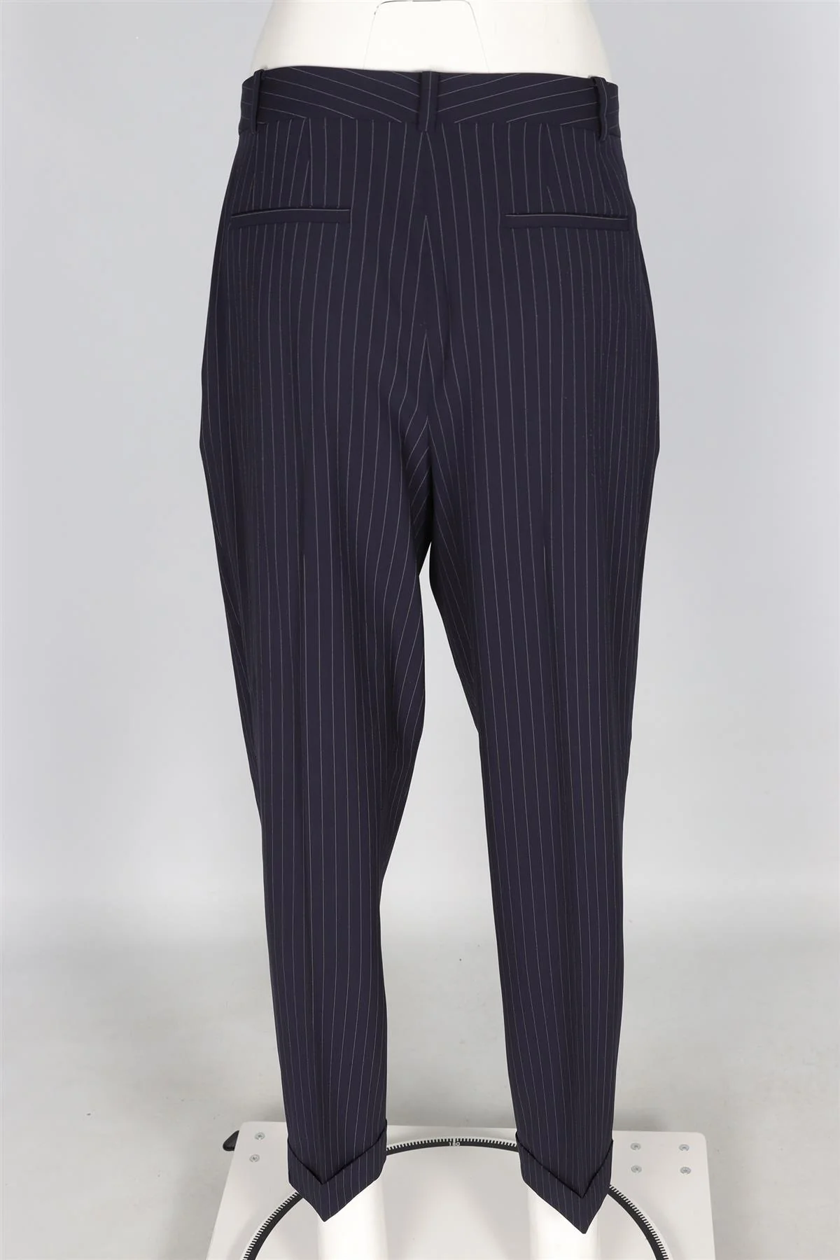 DKNY NAVY WOOL TAPERED TROUSERS UK 10 US 6 - Image 4