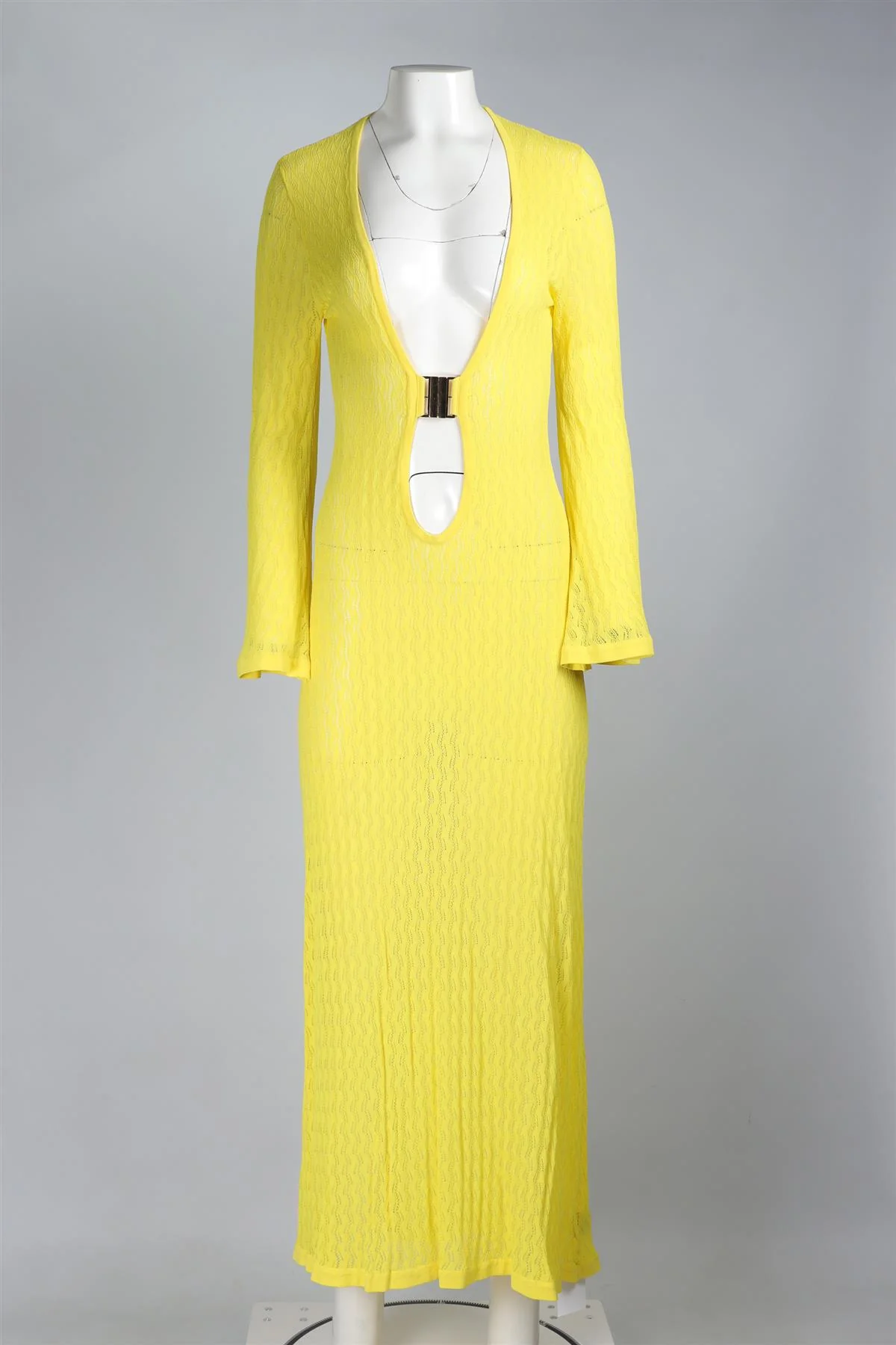 DODO BAR OR YELLOW KNIT MAXI DRESS IT 40 UK 8 - Image 2
