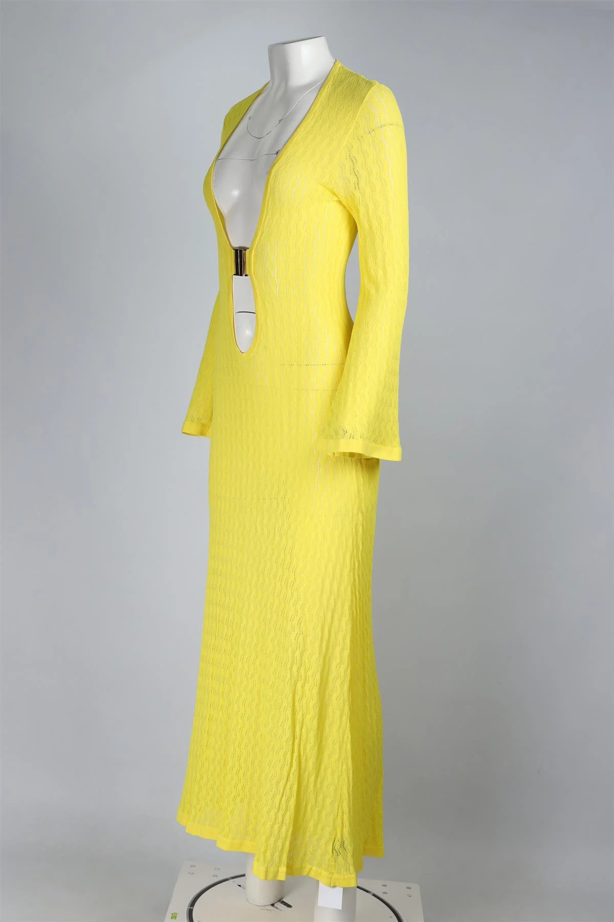 DODO BAR OR YELLOW KNIT MAXI DRESS IT 40 UK 8 - Image 3