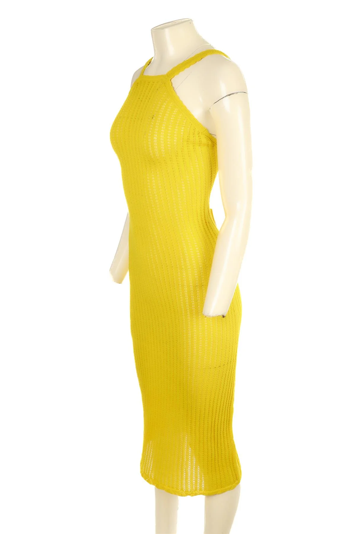 DOEN YELLOW CROCHET MAXI DRESS SMALL - Image 3