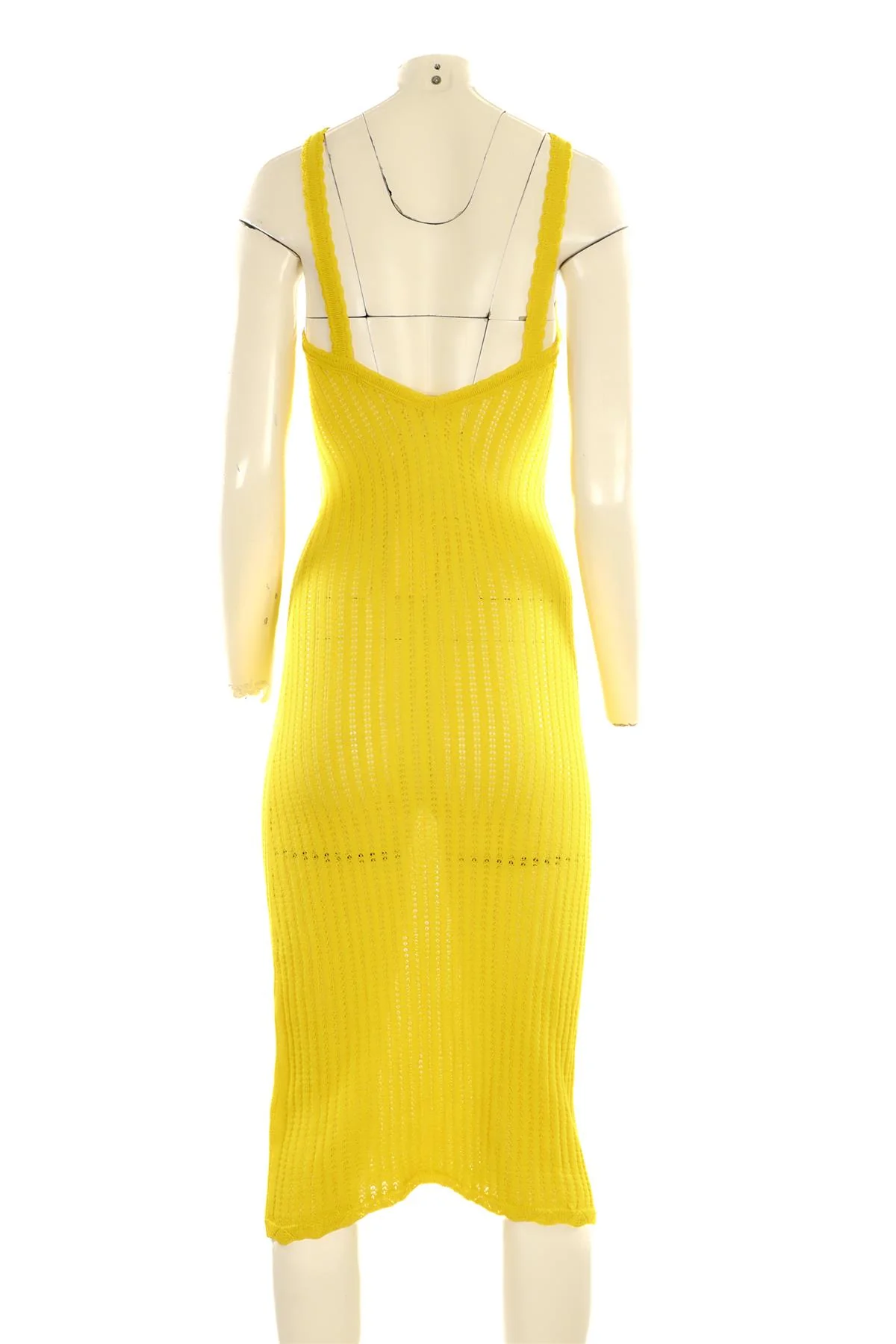 DOEN YELLOW CROCHET MAXI DRESS SMALL - Image 4
