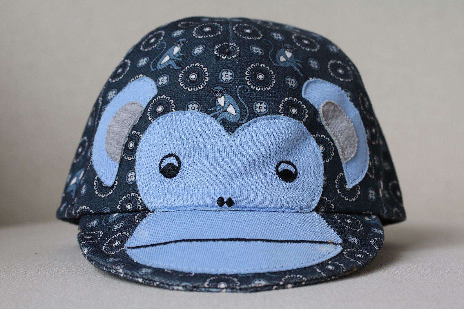 DOLCE AND GABBANA BABY BLUE COTTON MONKEY PRINT CAP HAT 24-30 MONTHS - Image 4