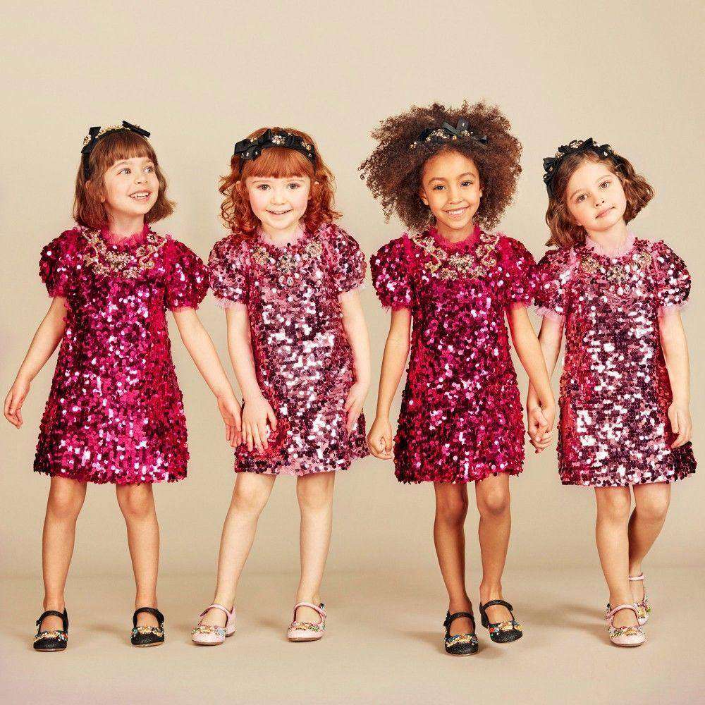 DOLCE AND GABBANA BABY GIRLS SEQUIN DRESS 4 YEARS