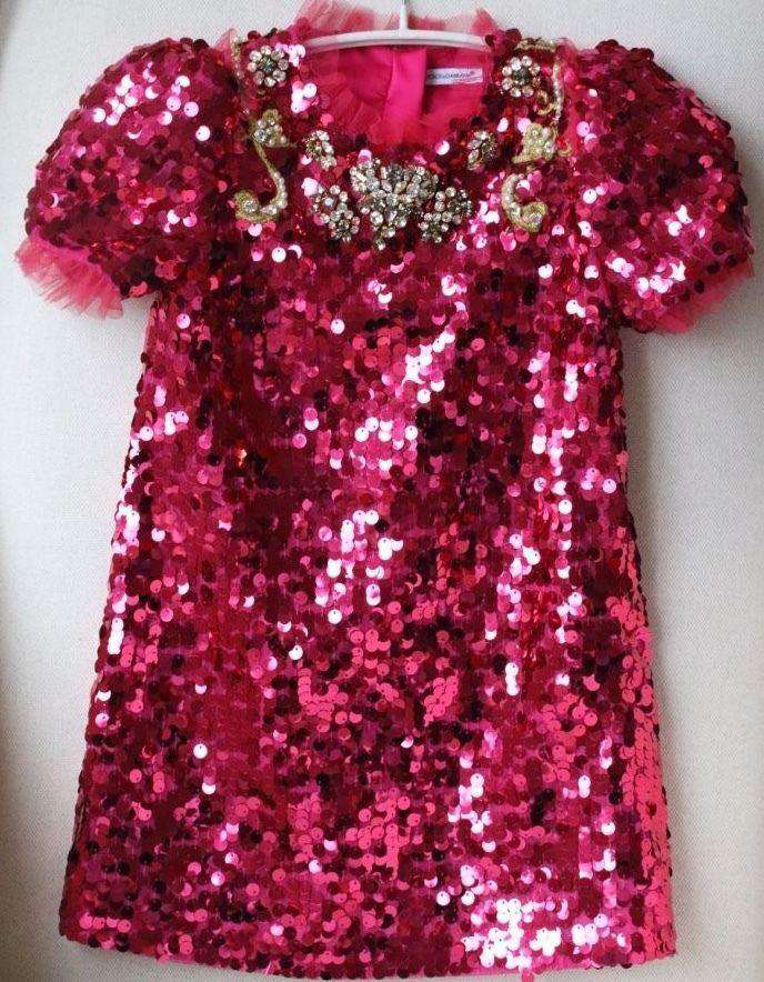 DOLCE AND GABBANA BABY GIRLS SEQUIN DRESS 4 YEARS - Image 11