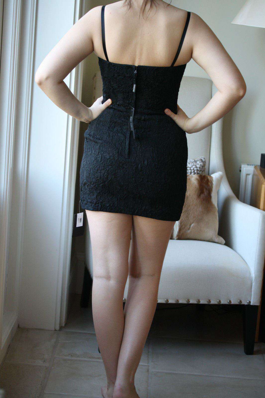 DOLCE AND GABBANA BLACK JACQUARD MINI DRESS IT 40 UK 8 - Image 2
