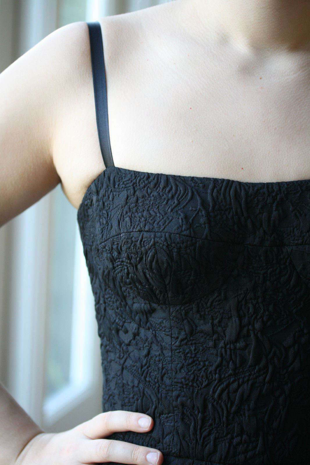 DOLCE AND GABBANA BLACK JACQUARD MINI DRESS IT 40 UK 8 - Image 7