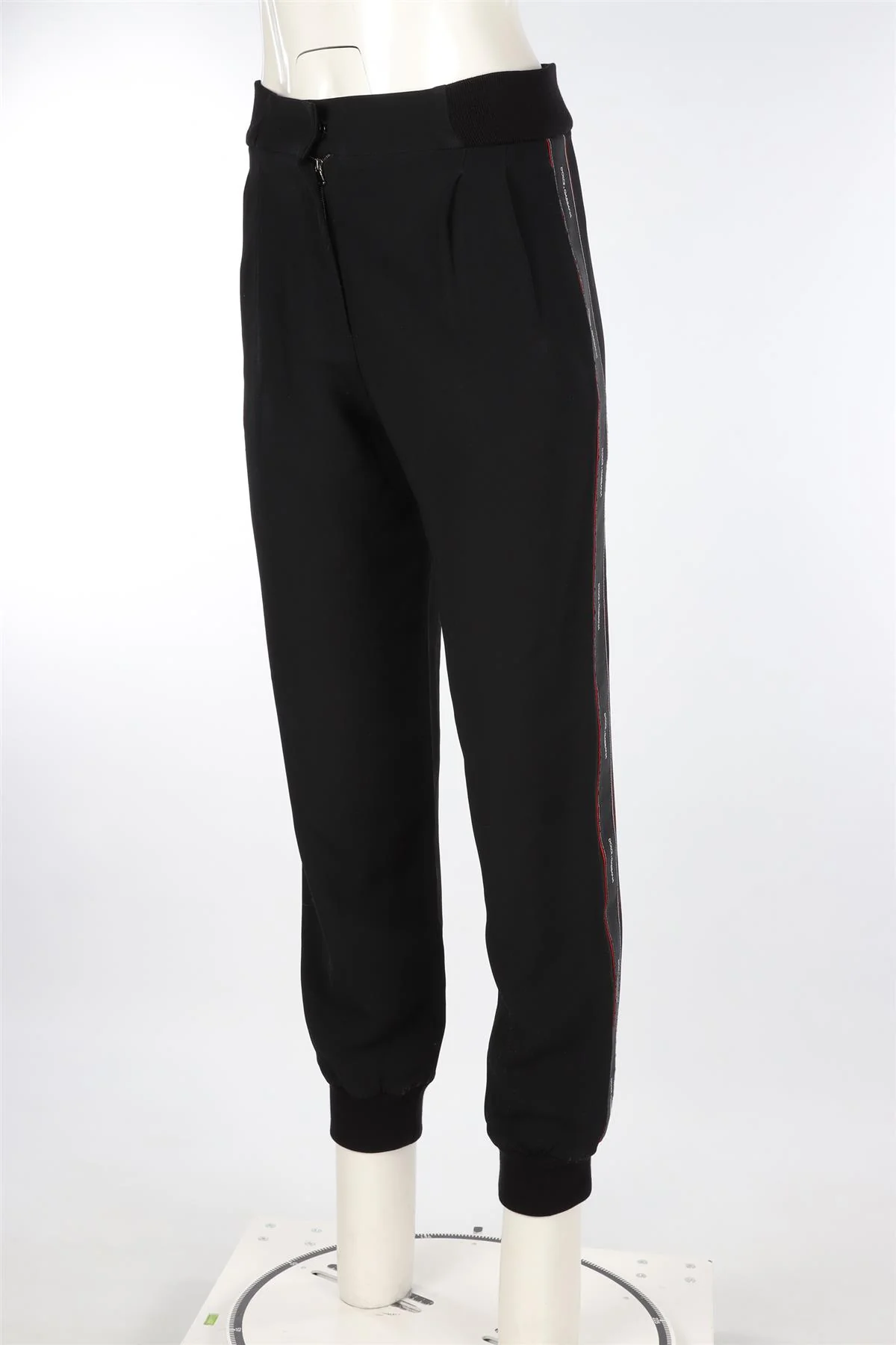 DOLCE AND GABBANA BLACK WOOL TAPERED PANTS IT 38 UK 6 - Image 3