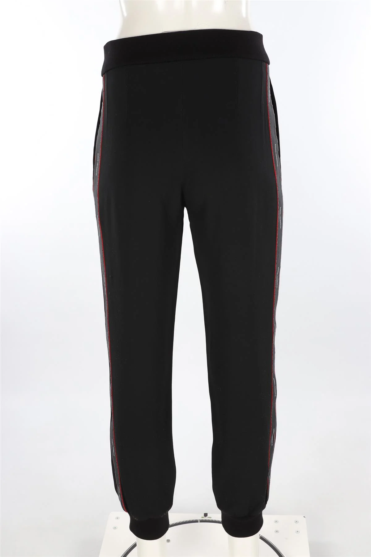 DOLCE AND GABBANA BLACK WOOL TAPERED PANTS IT 38 UK 6 - Image 4