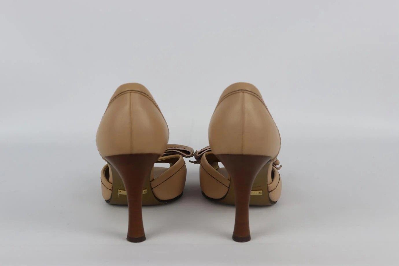 DOLCE AND GABBANA BOW DETAILED LEATHER PUMPS EU 38.5 UK 5.5 US 8.5 - Image 4