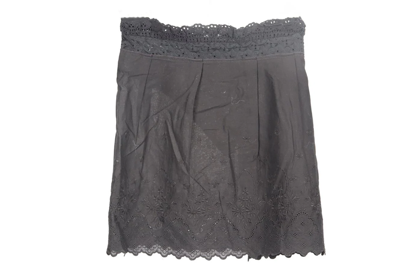 DOLCE AND GABBANA BRODERIE ANGLAISE COTTON MINI SKIRT IT 38 UK 6 - Image 2
