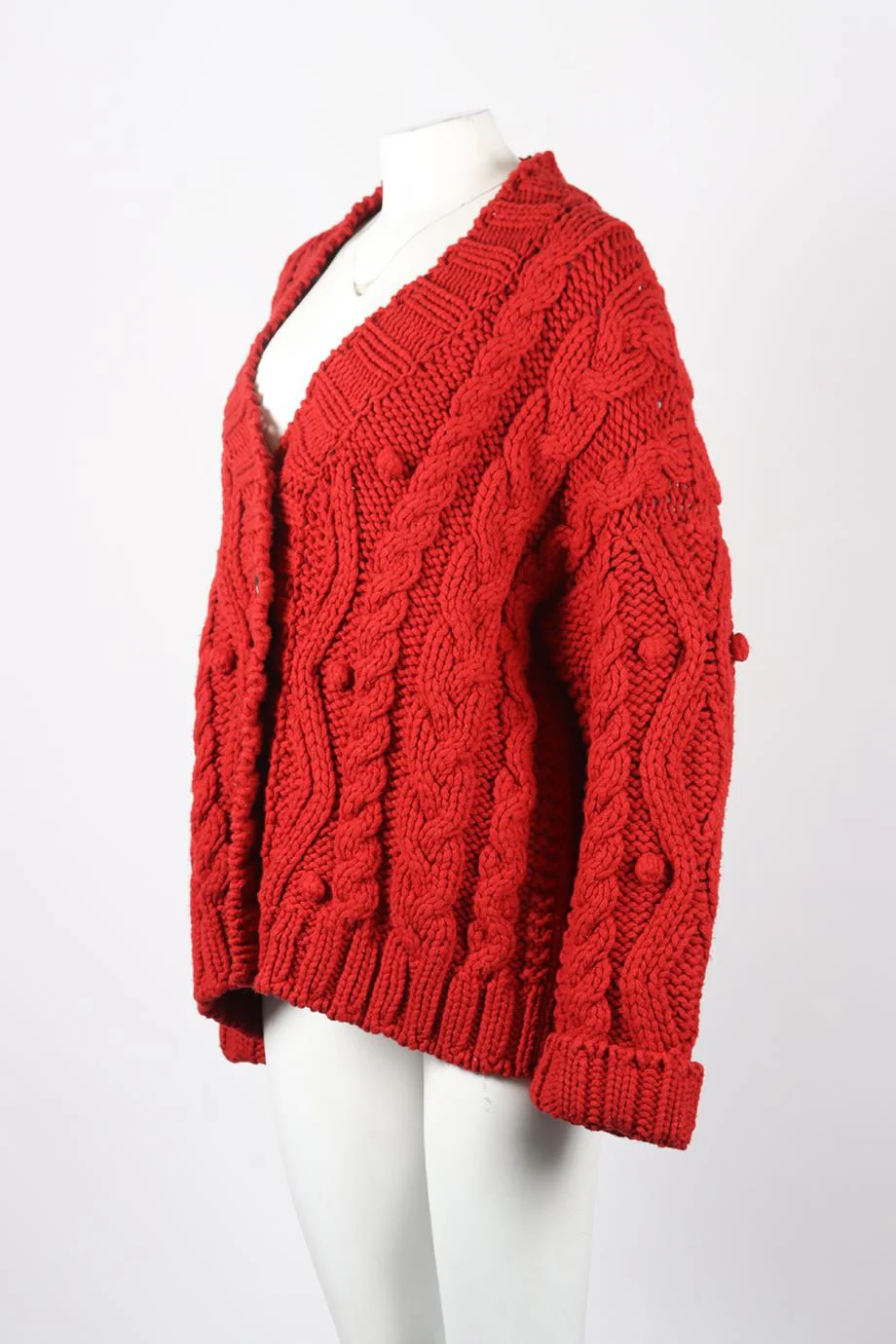 DOLCE AND GABBANA CABLE KNIT WOOL CARDIGAN IT 38 UK 6 - Image 3