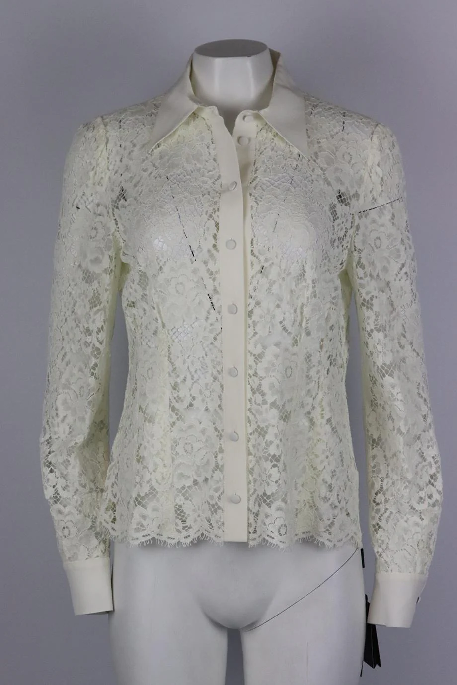 DOLCE AND GABBANA CORDED LACE SHIRT IT 44 UK 12 - Image 2