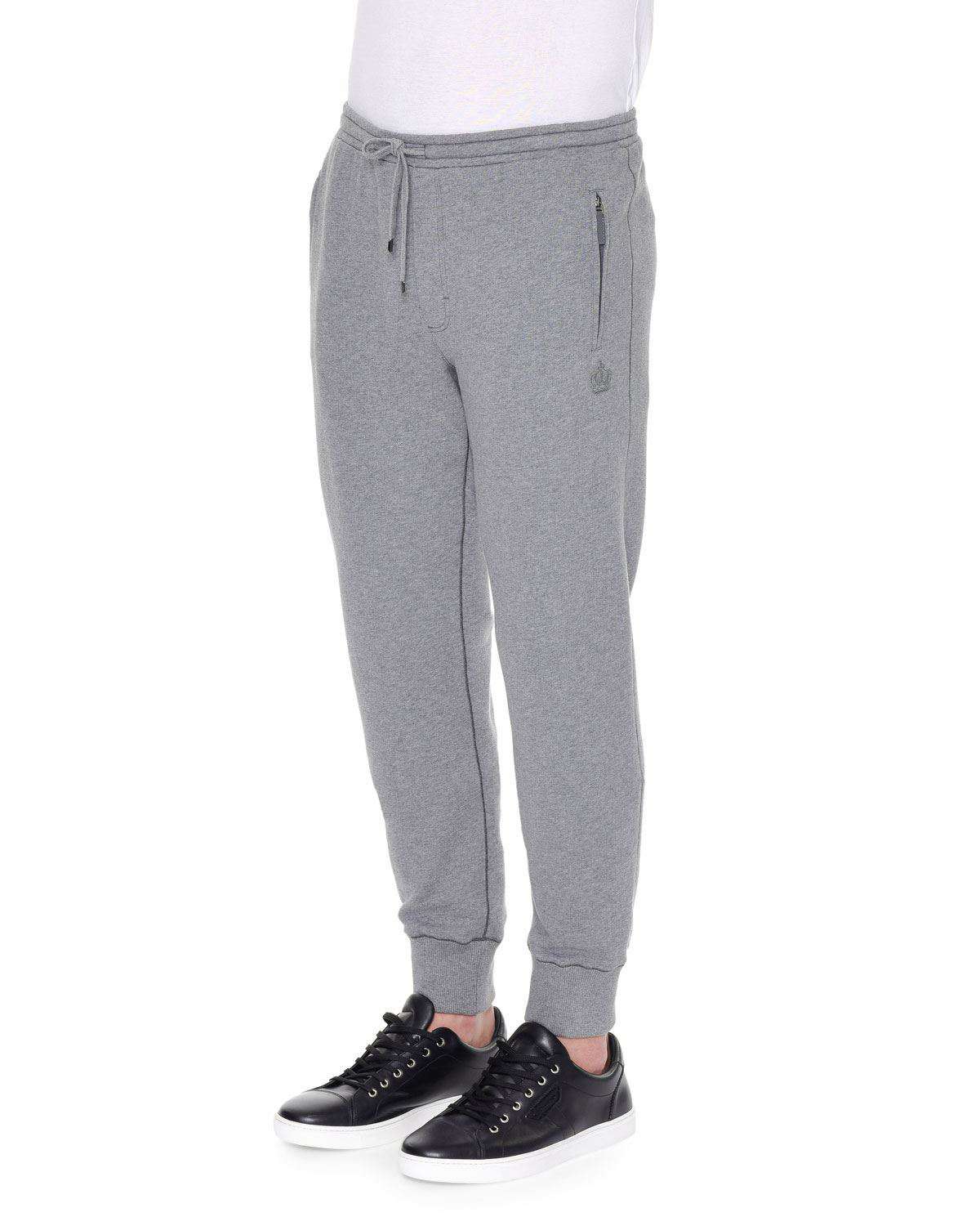 DOLCE AND GABBANA CROWN-LOGO KNIT SWEATPANTS SMALL