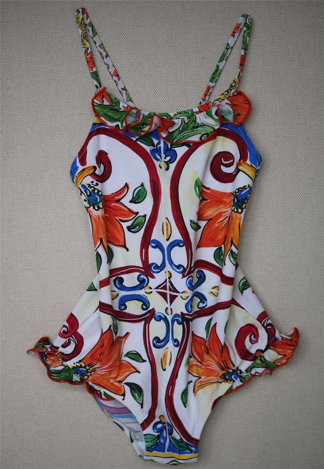 DOLCE AND GABBANA GIRLS MAJOLICA SWIMSUIT 5 YEARS - Image 2
