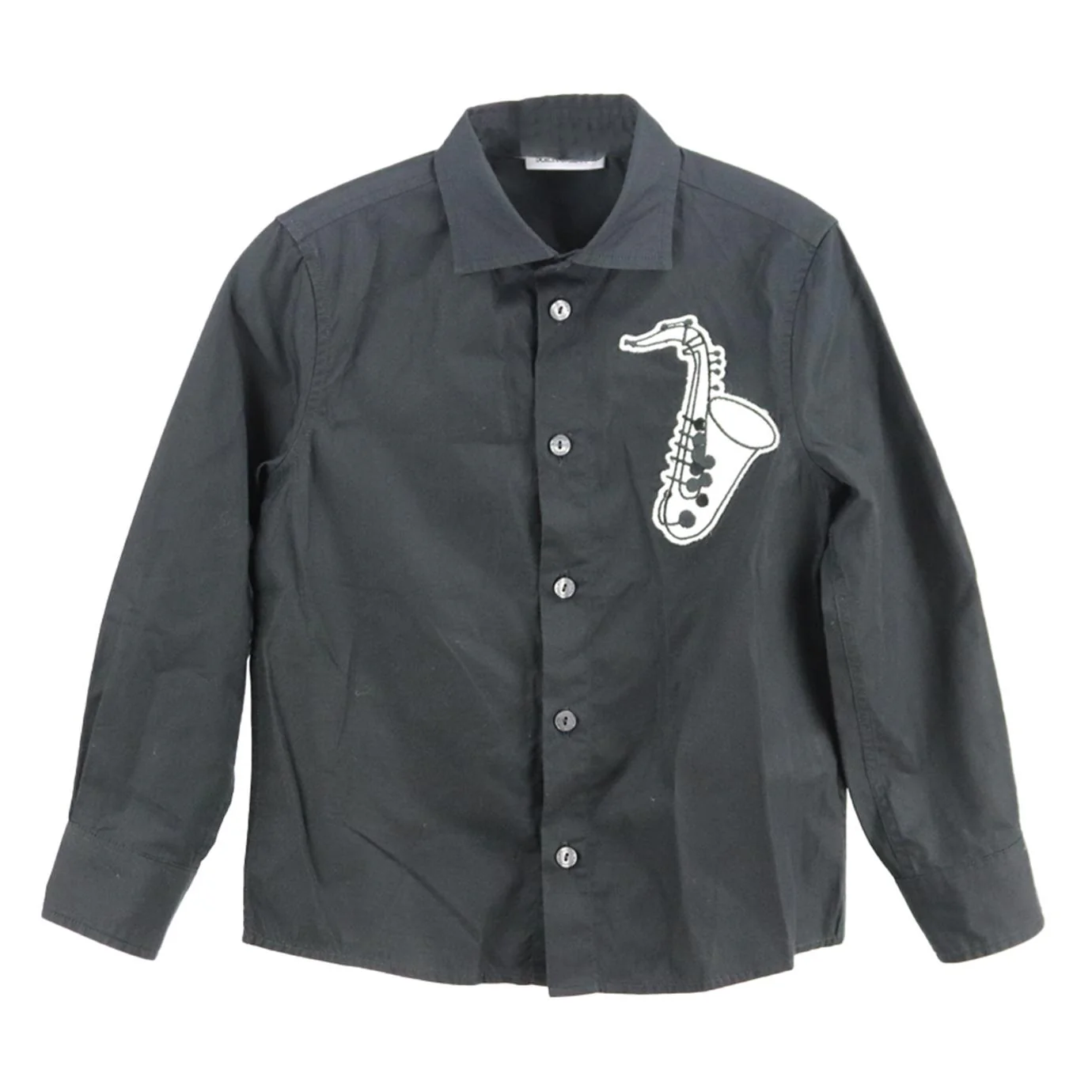 DOLCE AND GABBANA KIDS BOYS APPLIQUÉD COTTON SHIRT 3 YEARS