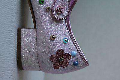 DOLCE AND GABBANA KIDS PINK EMBELLISHED MARY JANE SHOES EU 24 UK 7 - Image 10