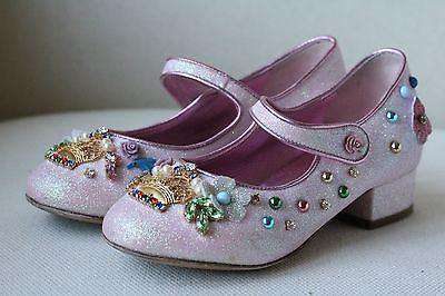 DOLCE AND GABBANA KIDS PINK EMBELLISHED MARY JANE SHOES EU 24 UK 7 - Image 2