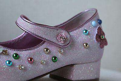 DOLCE AND GABBANA KIDS PINK EMBELLISHED MARY JANE SHOES EU 24 UK 7 - Image 6