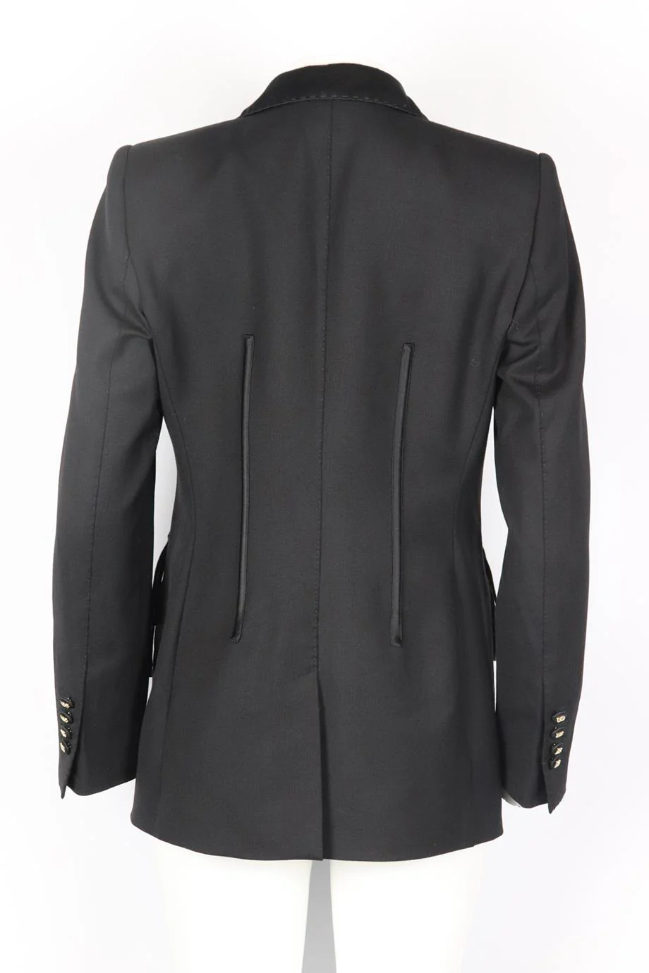 DOLCE AND GABBANA LACE UP WOOL AND SILK BLEND BLAZER IT 44 UK 12 - Image 4