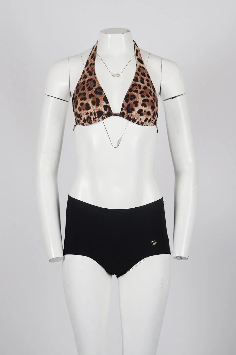 DOLCE AND GABBANA LEOPARD PRINT STRETCH TRIANGLE BIKINI MEDIUM - Image 2