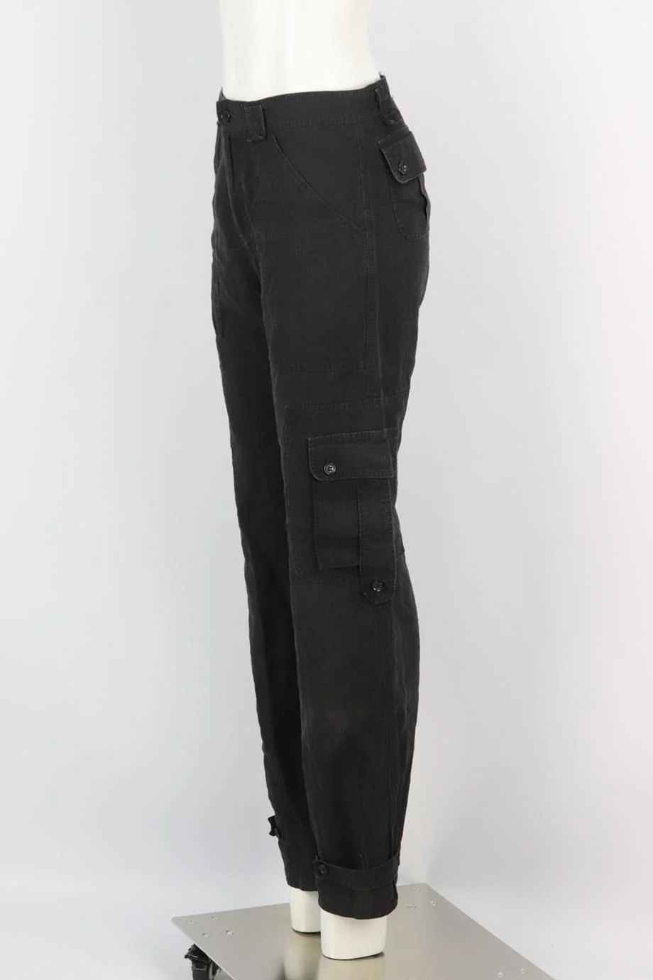 DOLCE AND GABBANA LINEN TAPERED CARGO PANTS IT 38 UK 6 - Image 3