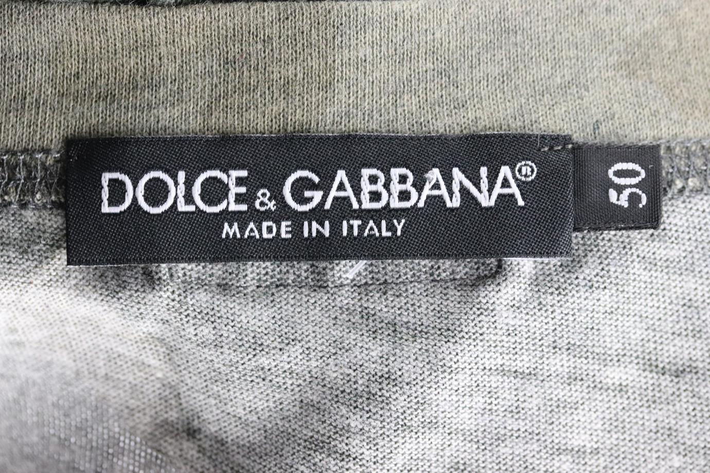 DOLCE AND GABBANA MEN'S CAMOUFLAGE PRINTED COTTON TOP IT 50 UK/US CHEST 40 - Image 4