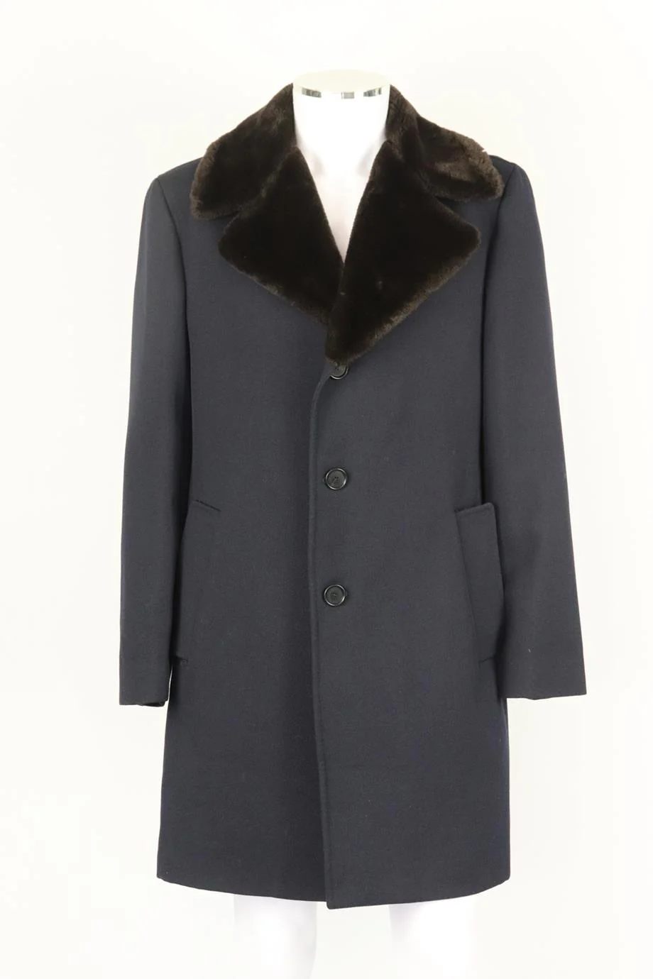 DOLCE AND GABBANA MEN'S SHEARLING TRIMMED WOOL BLEND COAT IT 48 UK/US CHEST 38 - Image 2