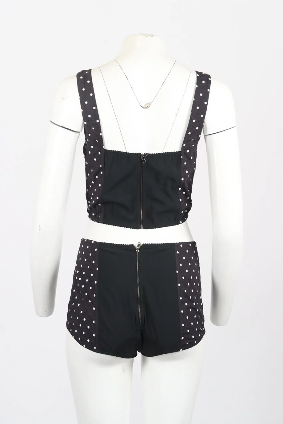 DOLCE AND GABBANA POLKA DOT COTTON TOP AND SHORTS IT 44 UK 12 - Image 4