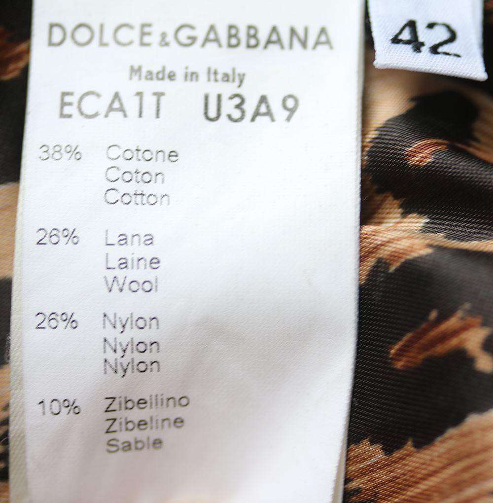 DOLCE AND GABBANA SABLE TRIMMED BOUCLE COAT IT 40 UK 8 - Image 5
