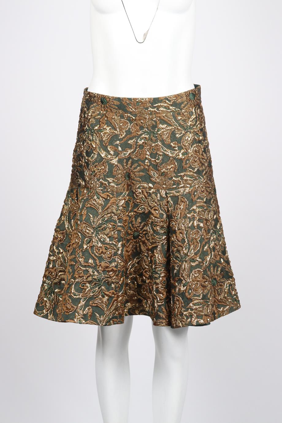DOLCE AND GABBANA SILK BLEND MINI SKIRT IT 44 UK 12 - Image 2