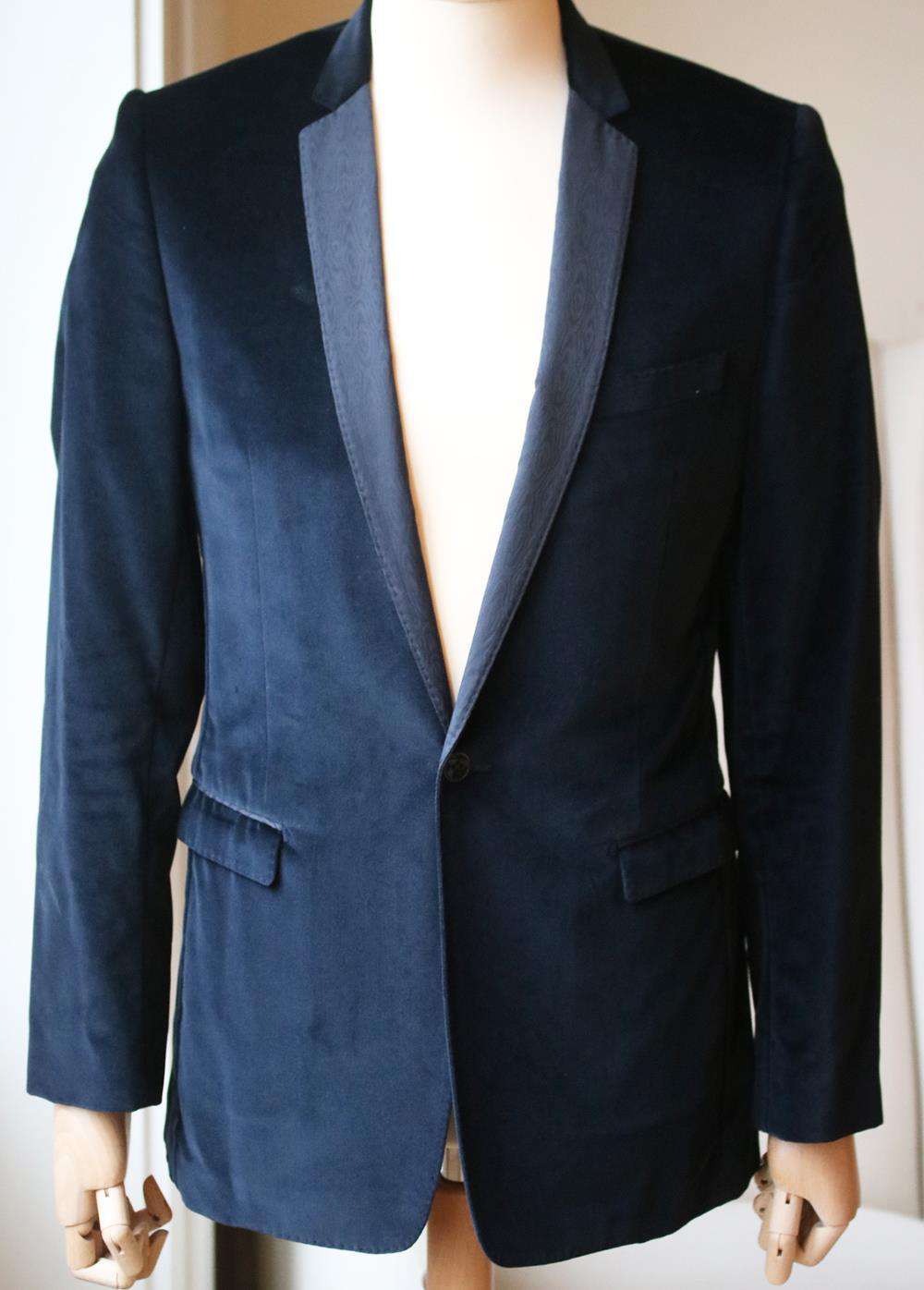DOLCE AND GABBANA SILK TRIMMED VELVET DINNER JACKET IT 46 UK 36