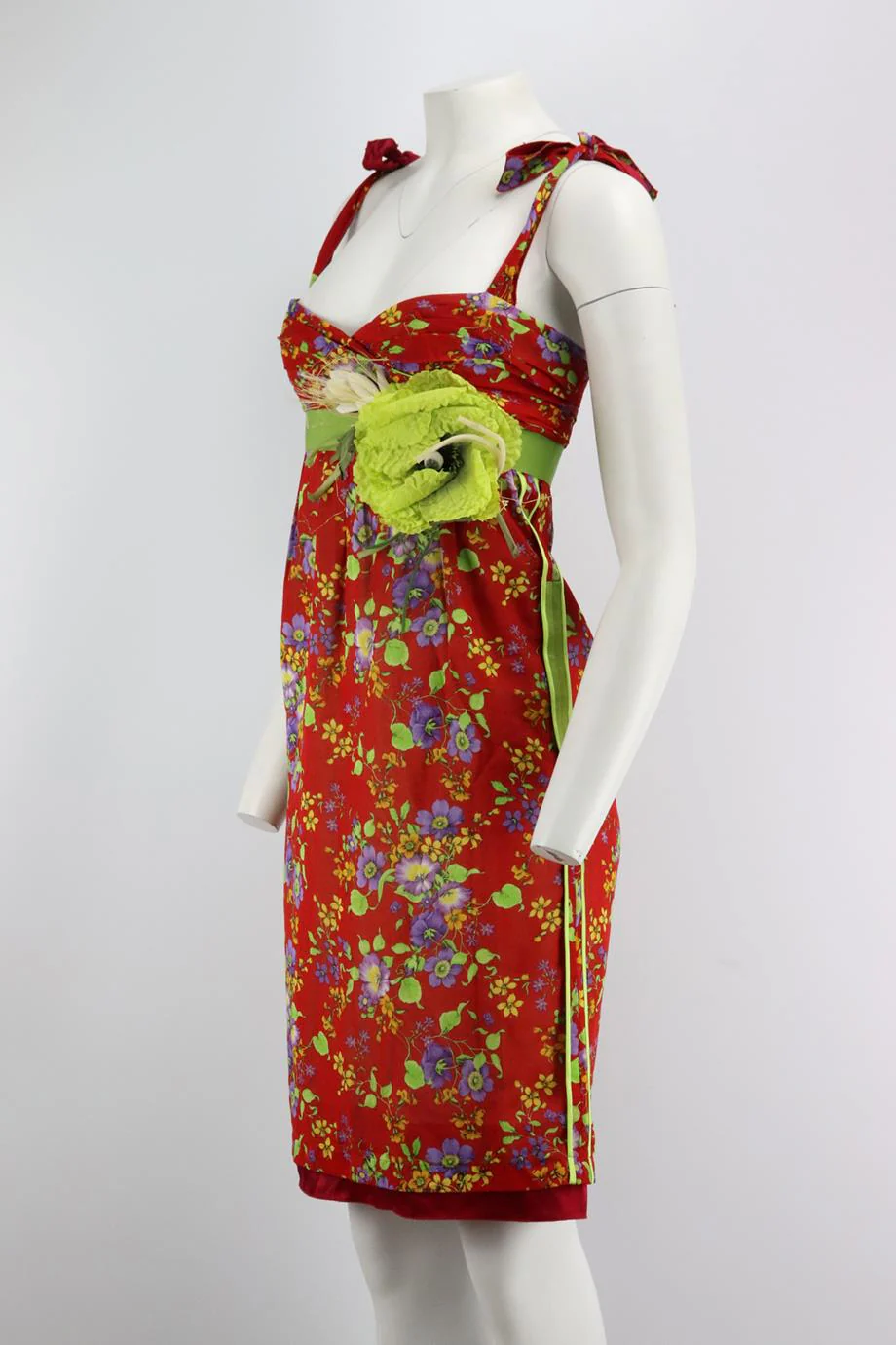 DOLCE AND GABBANA SPECIAL ORDER FLORAL PRINT COTTON DRESS IT 40 UK 8 - Image 3