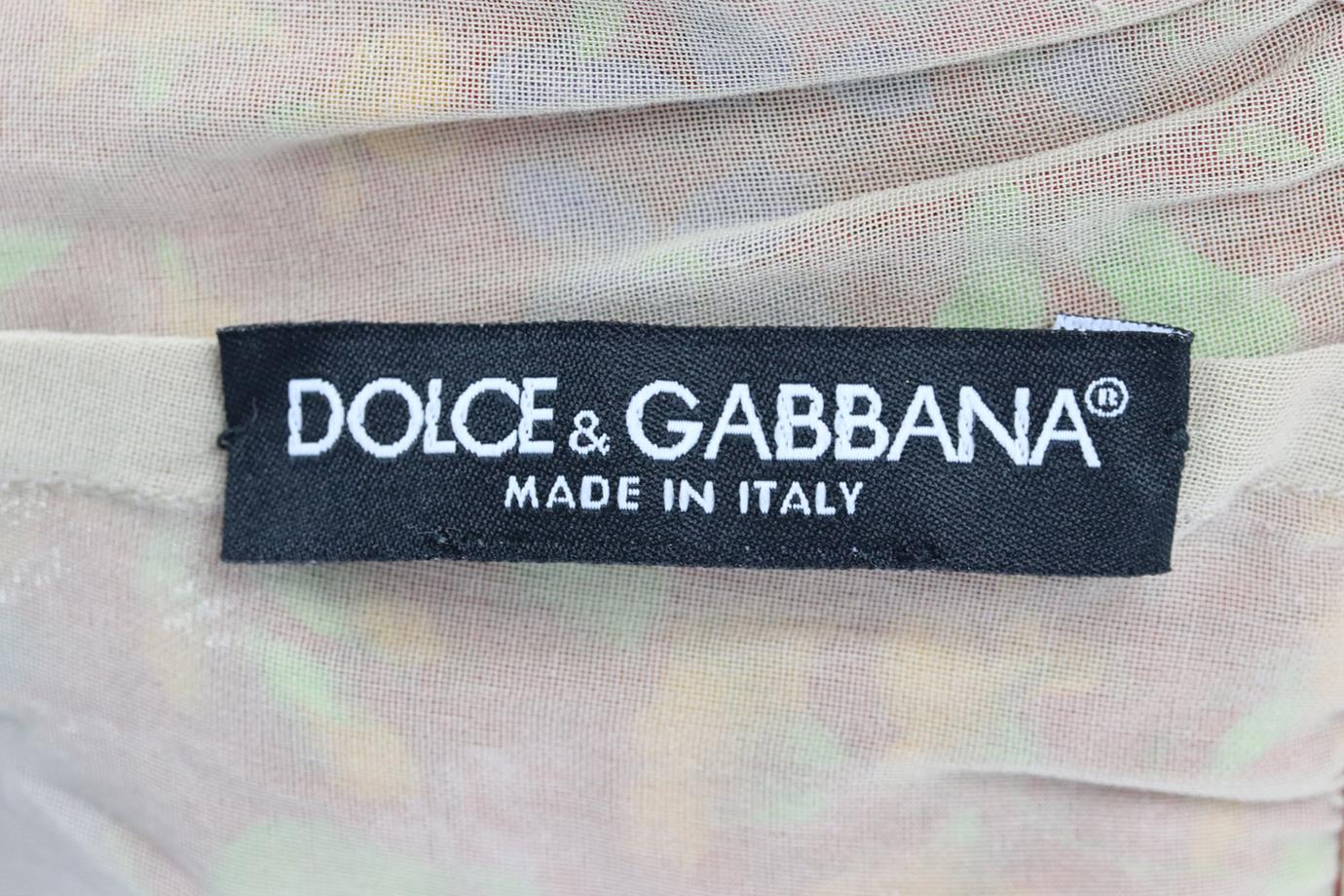 DOLCE AND GABBANA SPECIAL ORDER FLORAL PRINT COTTON DRESS IT 40 UK 8 - Image 5