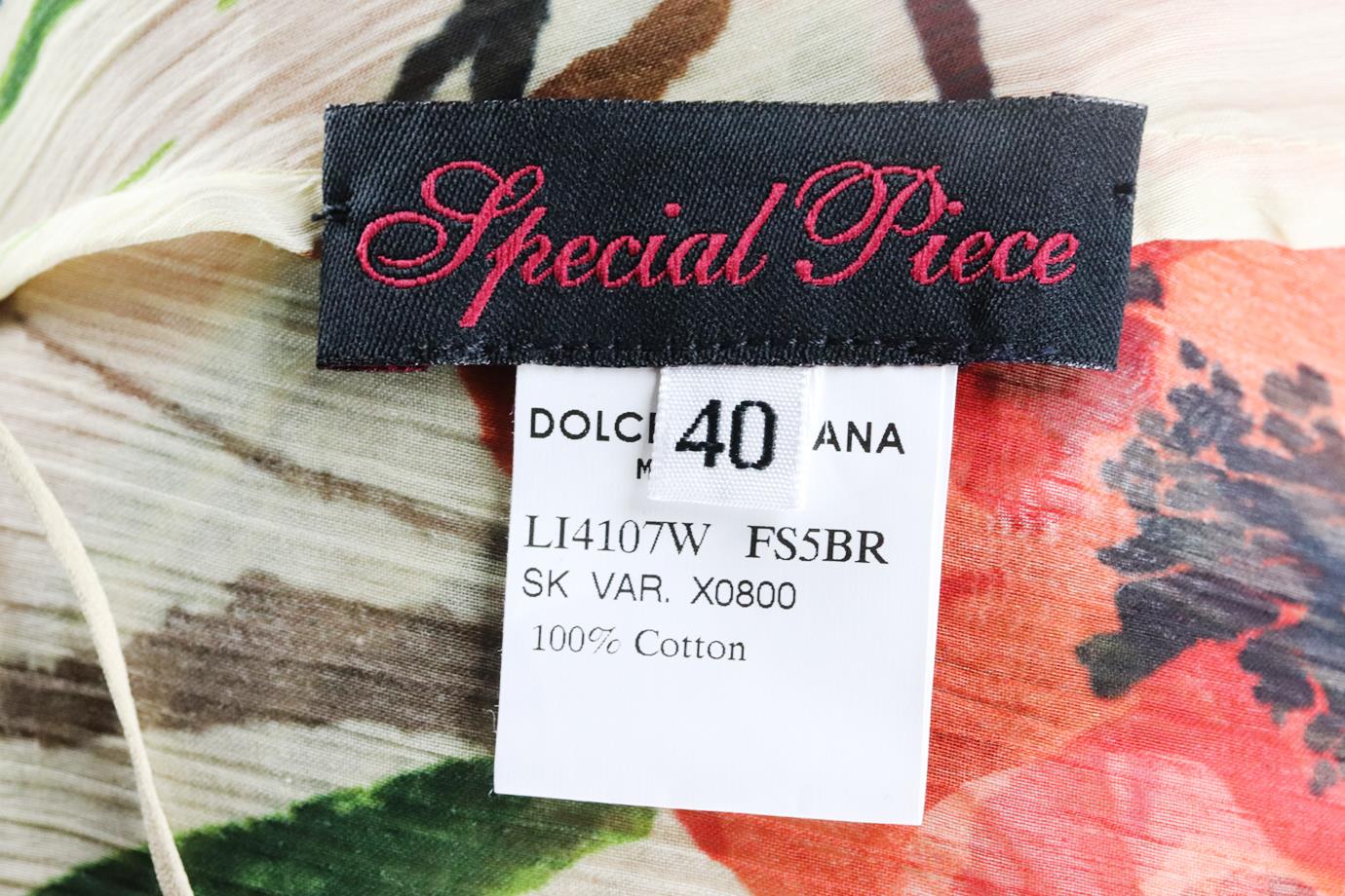 DOLCE AND GABBANA SPECIAL PIECE PRINTED COTTON SKIRT IT 40 UK 8 - Image 5