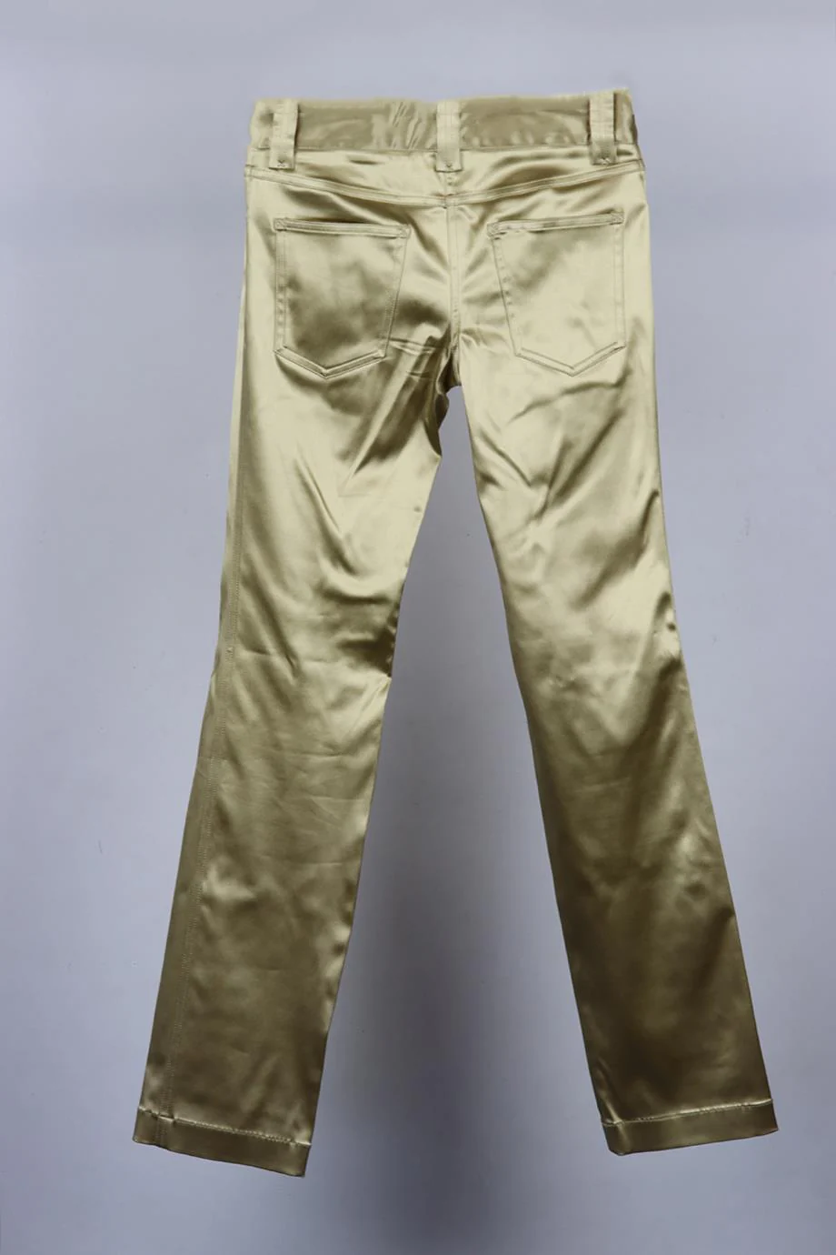 DOLCE AND GABBANA STRETCH SATIN STRAIGHT LEG PANTS IT 38 UK 6 - Image 3