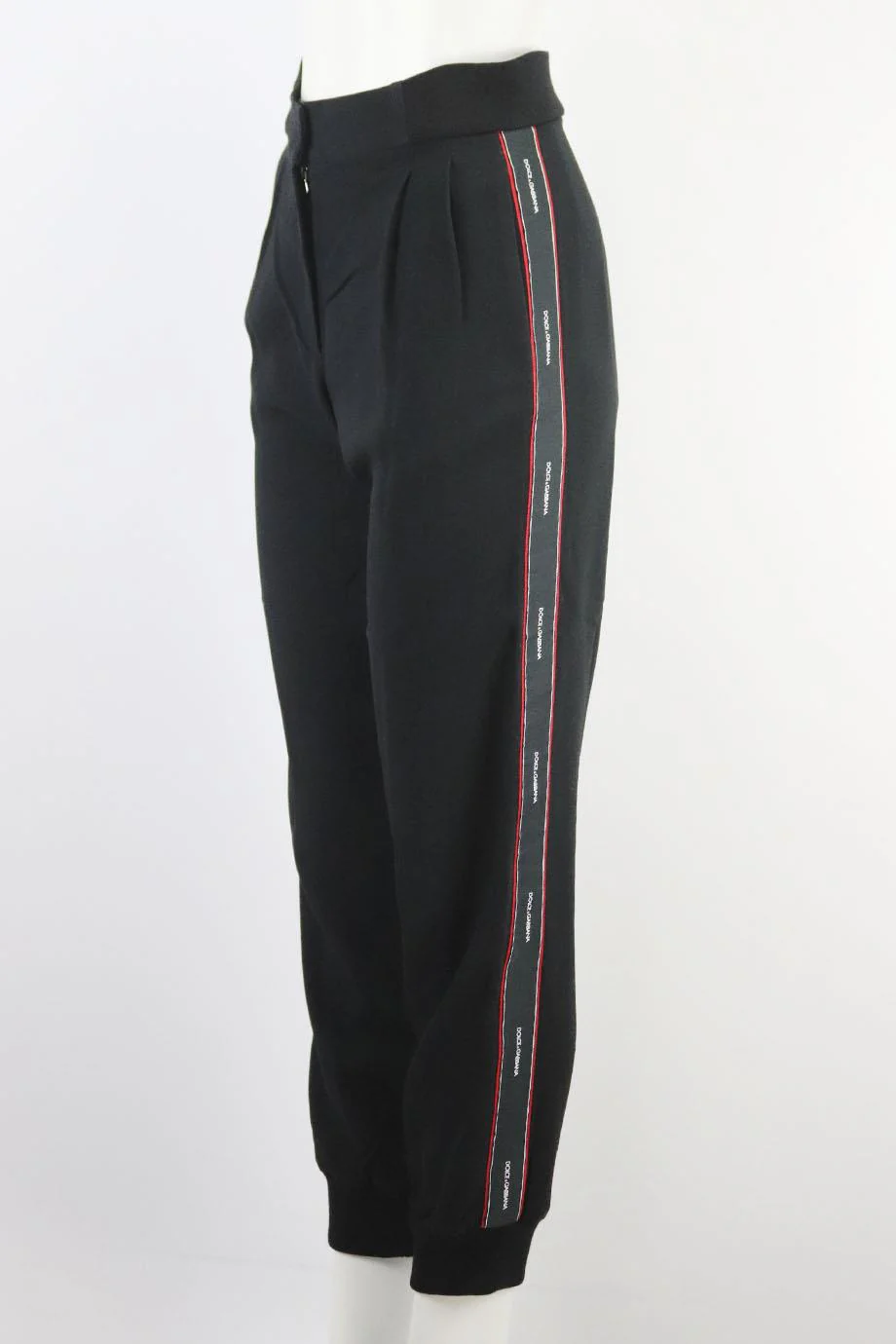 DOLCE AND GABBANA STRIPED WOOL BLEND TAPERED PANTS IT 38 UK 6 - Image 3