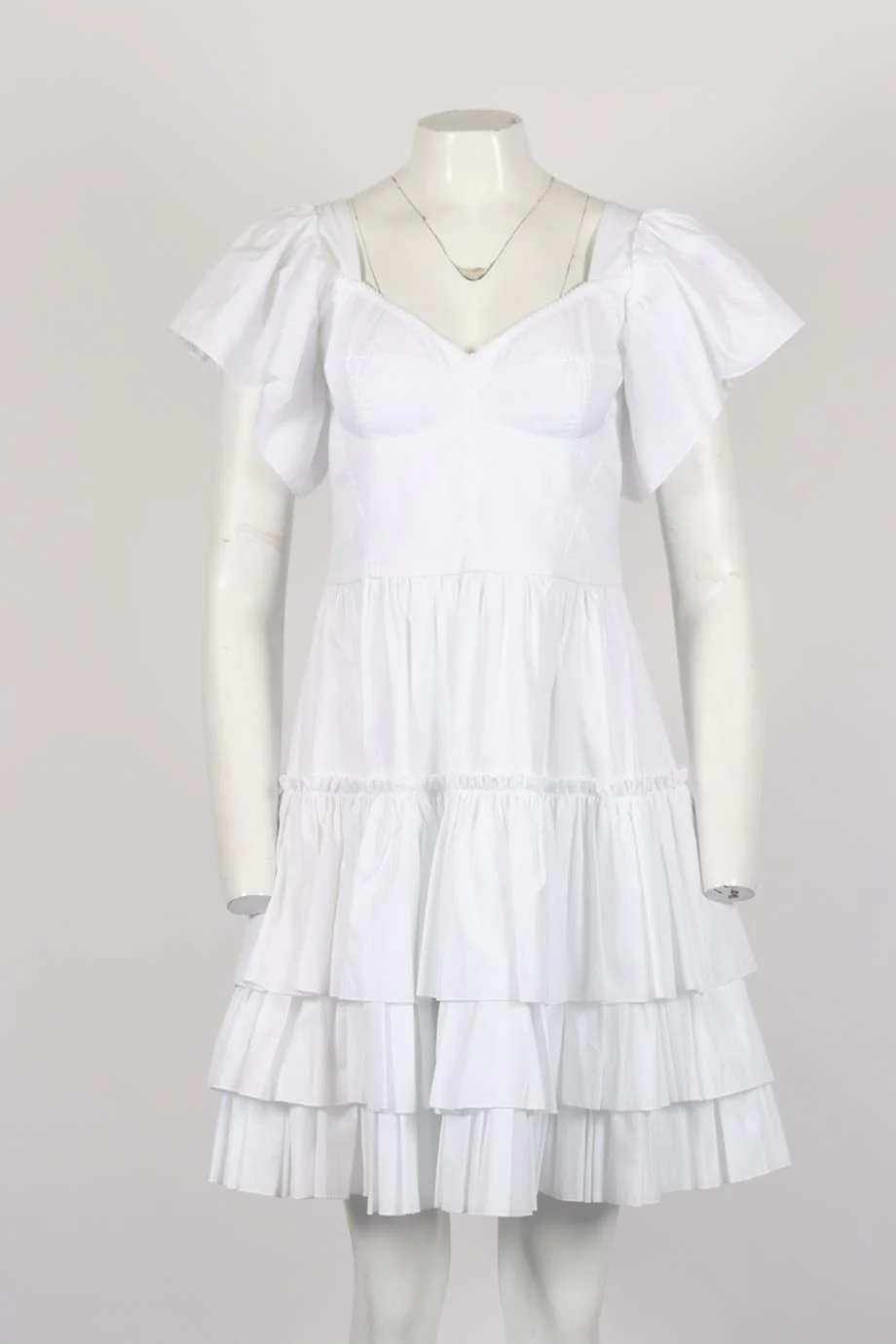 DOLCE AND GABBANA TIERED COTTON MINI DRESS IT 42 UK 10 - Image 2