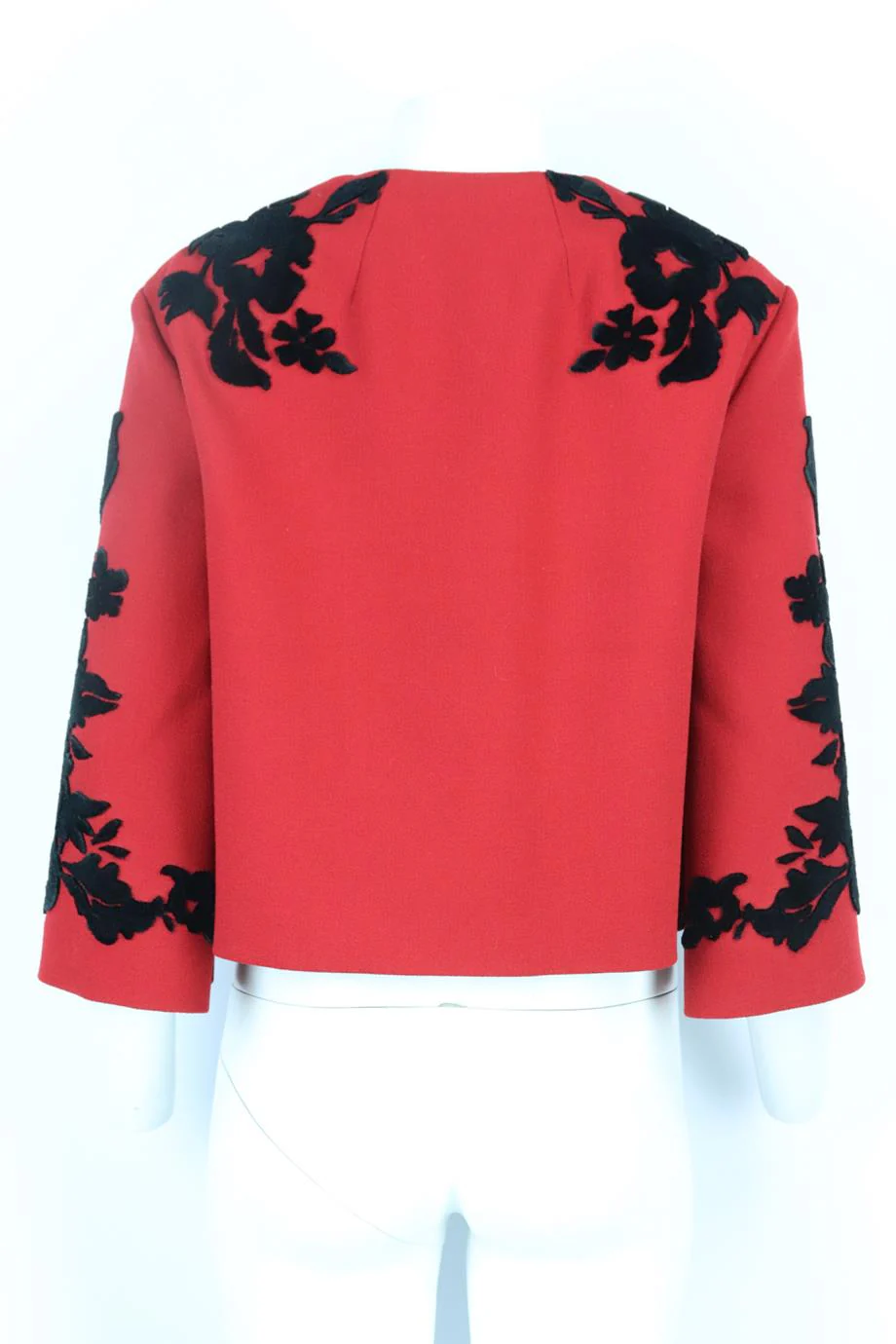DOLCE AND GABBANA VELVET AND WOOL BLEND CREPE JACKET IT 40 UK 8 - Image 4
