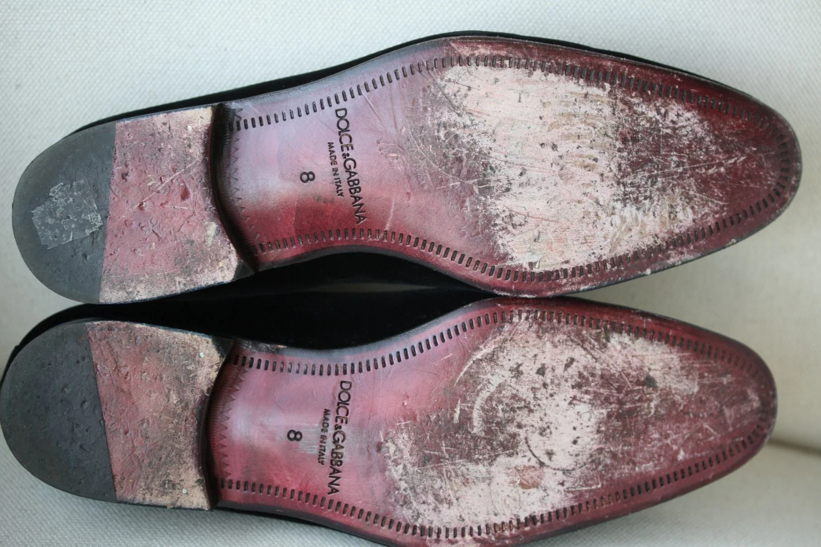 DOLCE AND GABBANA VELVET SLIPPERS LOAFERS IT 42 UK 8 - Image 4
