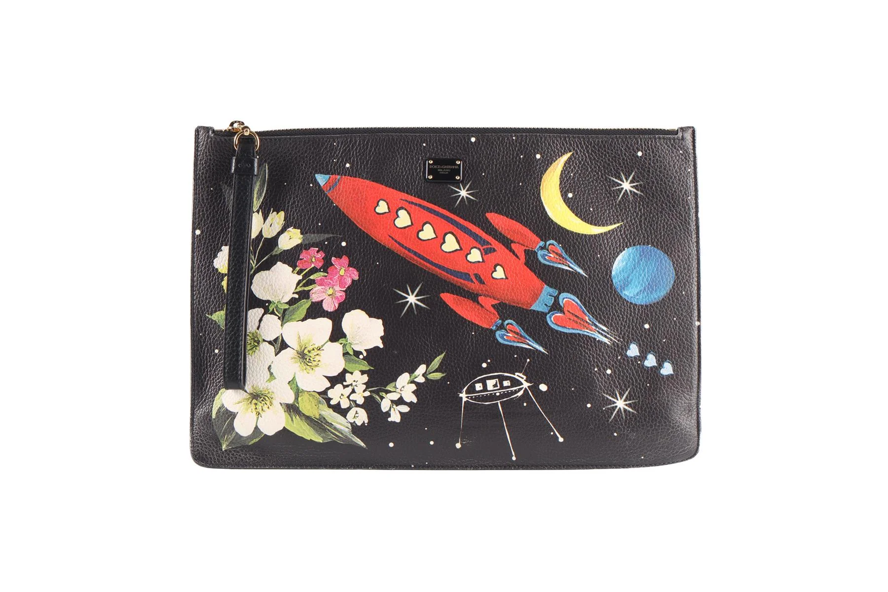 DOLCE & GABANNA BLACK LEATHER CLUTCH - Image 3